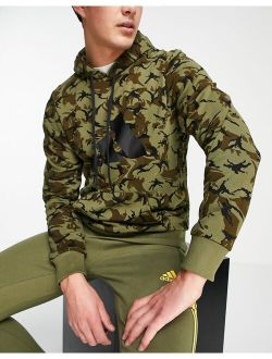 hoodie with large BOS in khaki camo