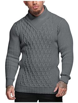 Mens Knitted Pullover Sweater Cable Knit Jumper Stylish Knitwear Lightweight Sweaters
