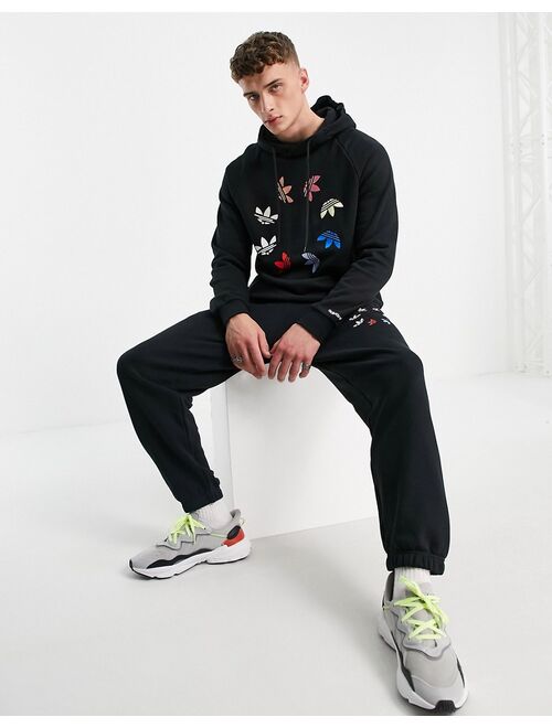 Adidas Originals Originals adicolor bold hoodie in black with multi branding