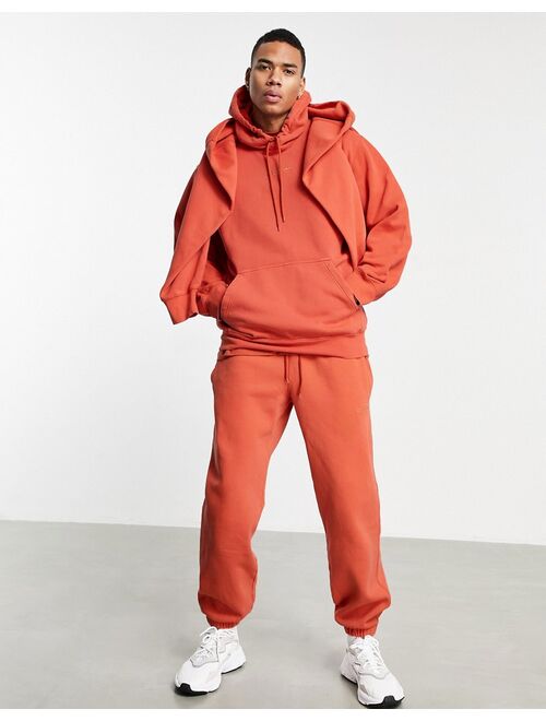 Adidas Originals Originals Premium Sweats overdyed hoodie in burnt orange