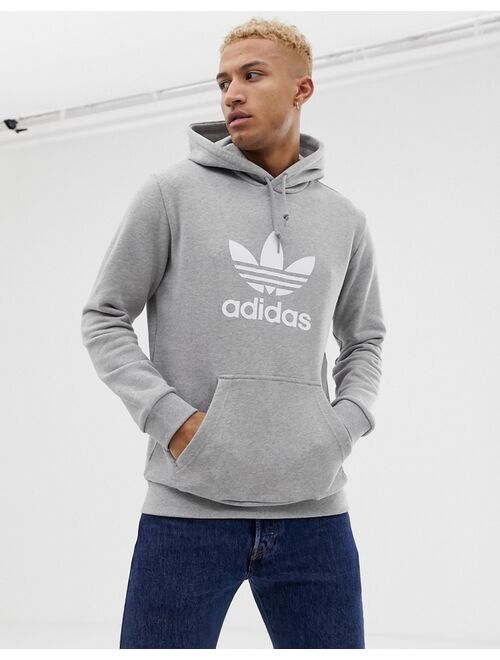 Adidas Originals Hoodie with Trefoil logo in gray