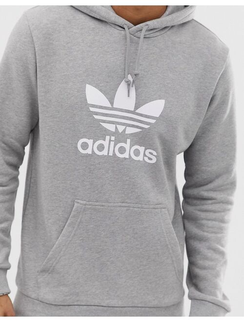 Adidas Originals Hoodie with Trefoil logo in gray