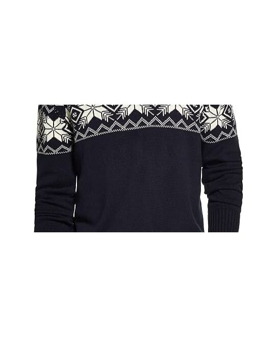 Weatherproof Vintage Mens Aztec Ribbed Trim Crewneck Sweater