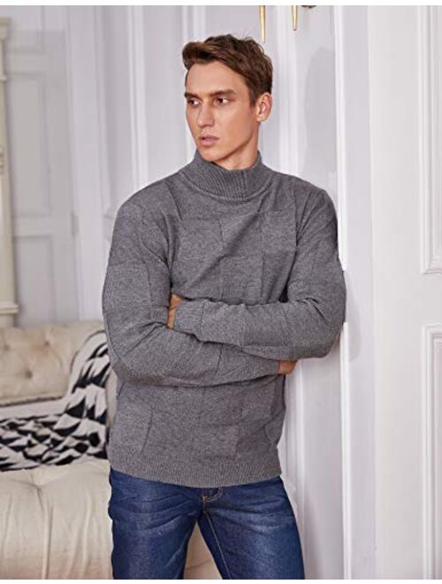 COOFANDY Men Turtleneck Sweaters Slim Fit Long Sleeve Ribbed Knit Pullover Sweater