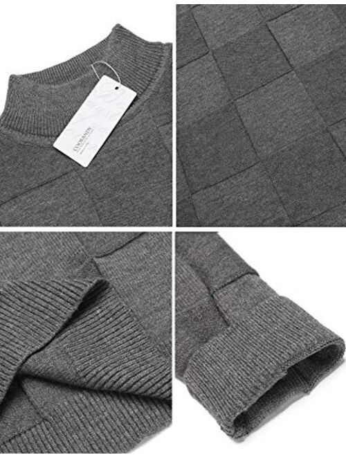 COOFANDY Men Turtleneck Sweaters Slim Fit Long Sleeve Ribbed Knit Pullover Sweater