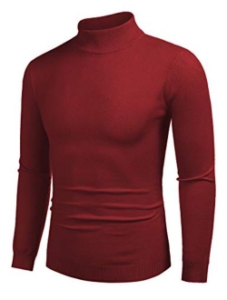 Men's Slim Fit Mock Turtleneck Pullover Sweater Casual Basic Knitted Thermal Sweaters