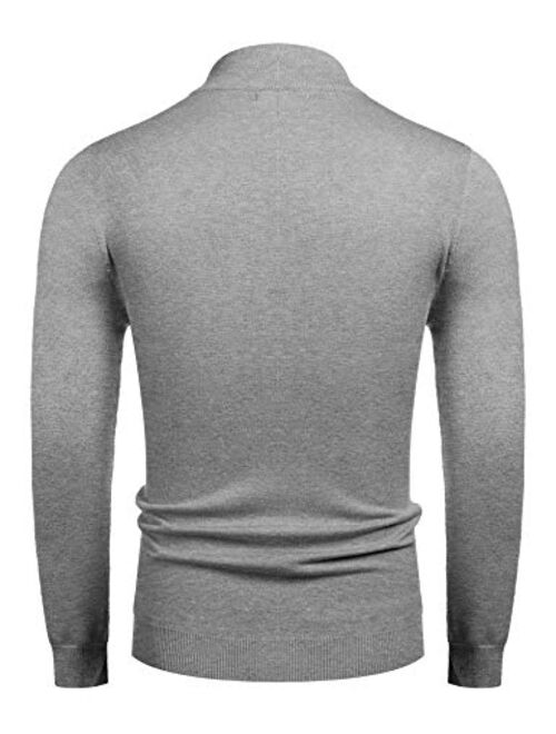 COOFANDY Men's Slim Fit Mock Turtleneck Pullover Sweater Casual Basic Knitted Thermal Sweaters