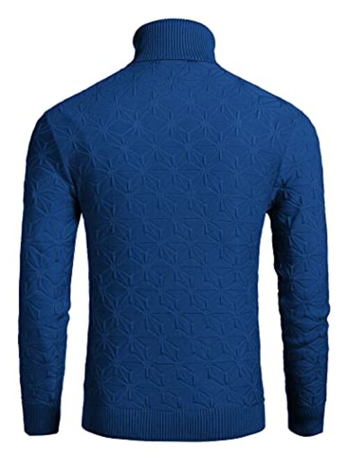 COOFANDY Men's Slim Fit Turtleneck Sweater Fashion Casual Knitted Pullover Sweater