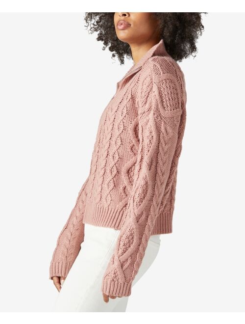 Lucky Brand Cable-Knit Half-Zip Sweater