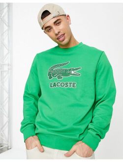 smashed croc crew neck sweatshirt in green