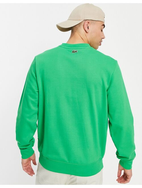 Lacoste smashed croc crew neck sweatshirt in green