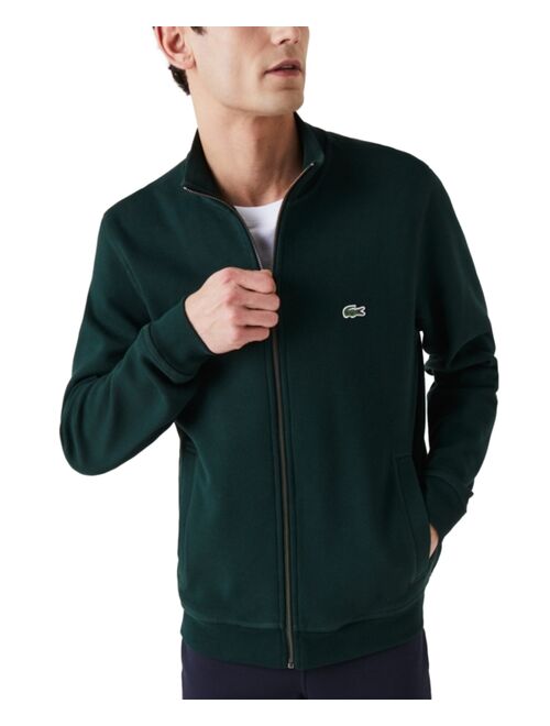 Lacoste Men's Classic Fit Long Sleeve Solid Full-Zip Fleece Pique Sweatshirt