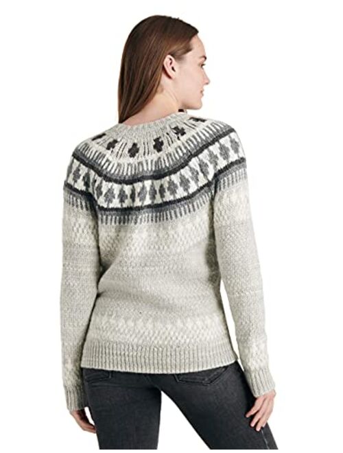 Lucky Brand Women's Bold Fairisle Crew Neck Sweater