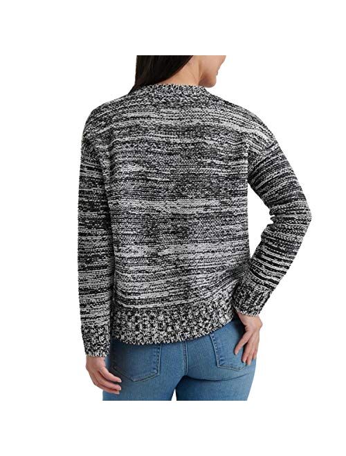 Lucky Brand Women's Crew Neck Reverse Jersey Pullover Sweater