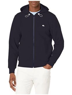 Men's Long Sleeve Zipper Taping Hooded Sweatshirt