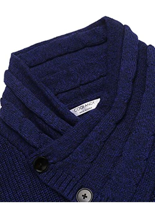 COOFANDY Men's Fashion Casual Cowl Neck Knit Sweater Slim Fit Ribbed Knitted Pullover Sweaters
