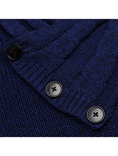 COOFANDY Men's Fashion Casual Cowl Neck Knit Sweater Slim Fit Ribbed Knitted Pullover Sweaters