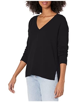 Women's V-Neck Striped Sweater