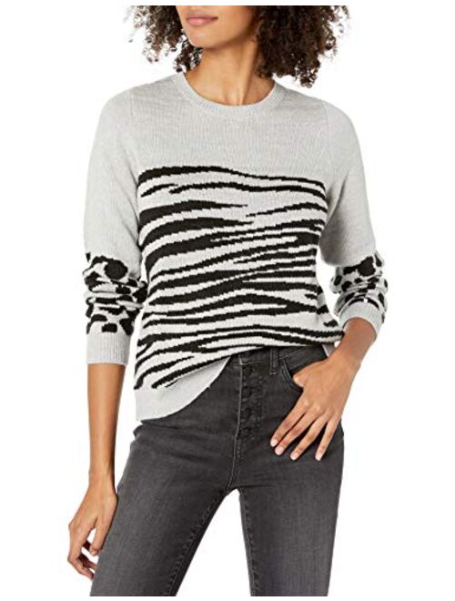 Lucky Brand Women's Mixed Animal Pullover Sweater