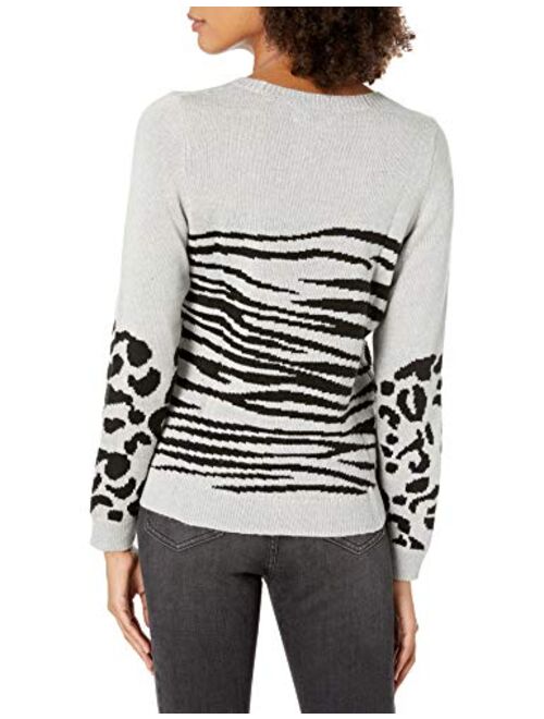 Lucky Brand Women's Mixed Animal Pullover Sweater