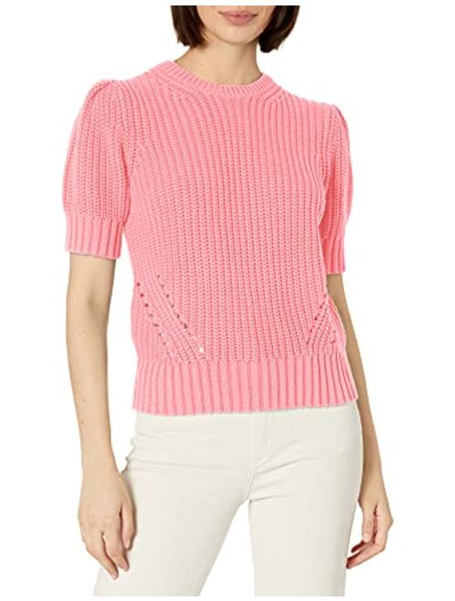 Lucky Brand Women's Pleat Shoulder Short Sleeve Sweater