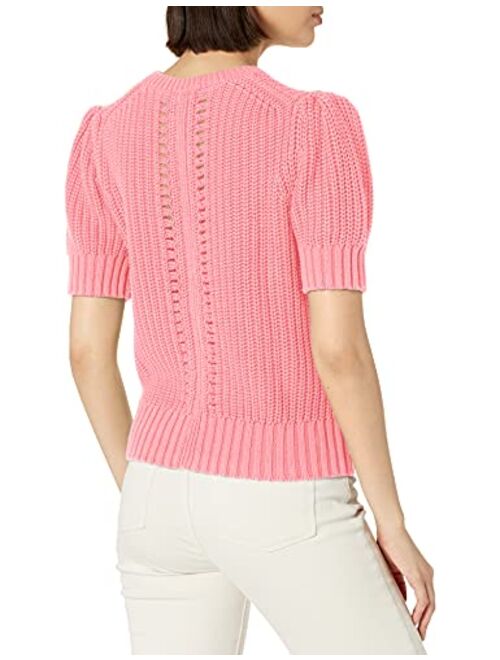 Lucky Brand Women's Pleat Shoulder Short Sleeve Sweater