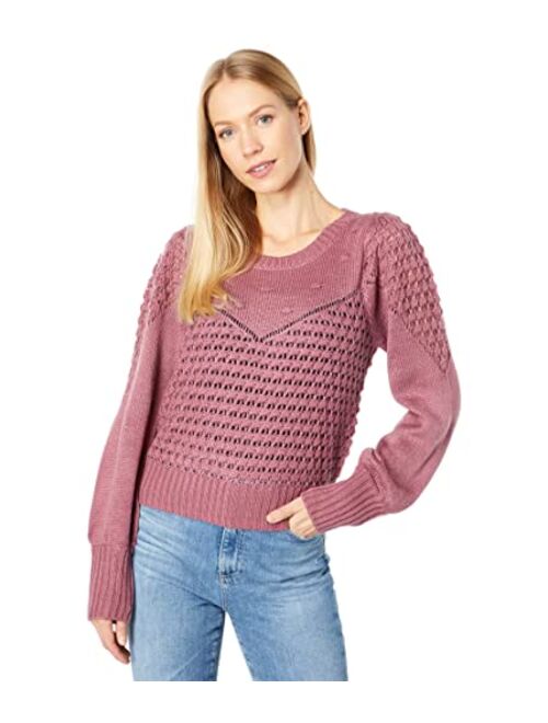 Lucky Brand Women's Textured Dot Crew Neck Sweater