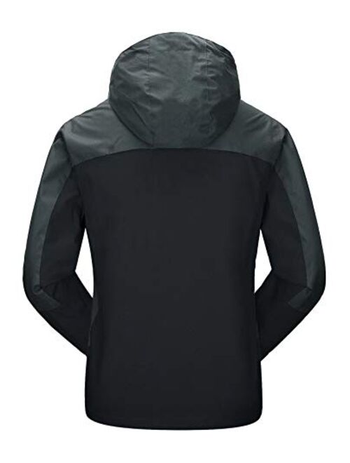 MAGCOMSEN Men's Hooded Waterproof Jacket Lightweight Rain Jacket Running Jacket Sportswear