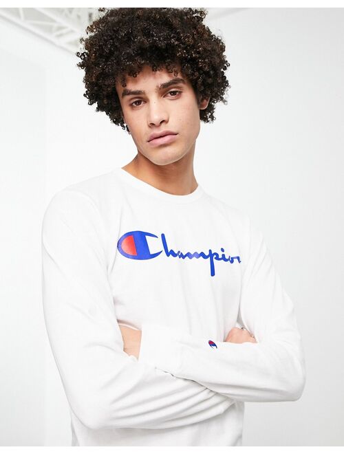 Champion large script logo sweatshirt in white