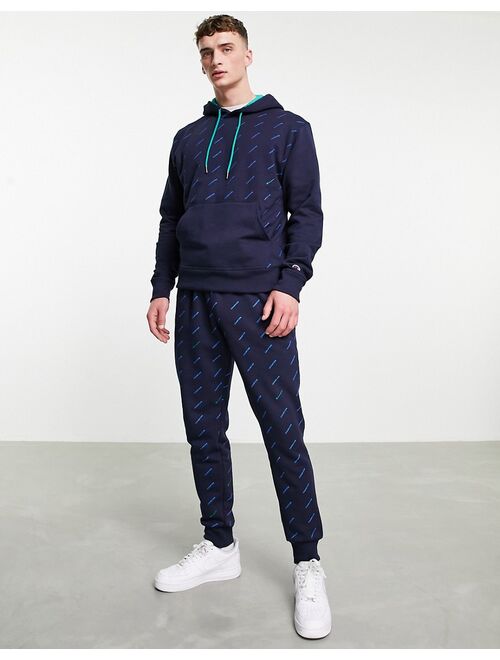 Champion all over logo print sweatshirt in navy