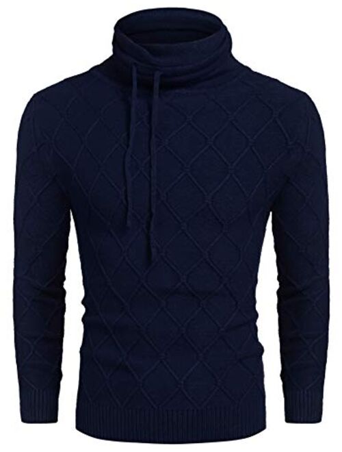 COOFANDY Men's Knitted Turtleneck Sweater Casual Thermal Long Sleeve Pullover