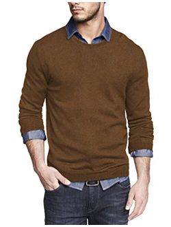 Men Knit Dress Sweater Slim Fit Crew Neck Long Sleeve Pullover Sweater