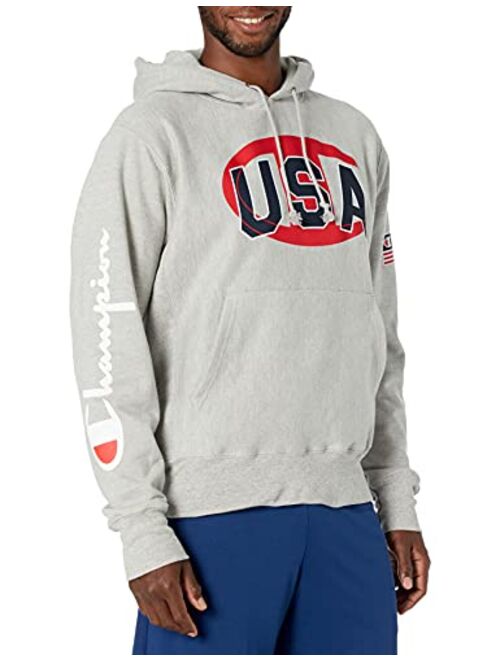Champion Men's Exclusive Reverse Weave Hoodie, USA Collection