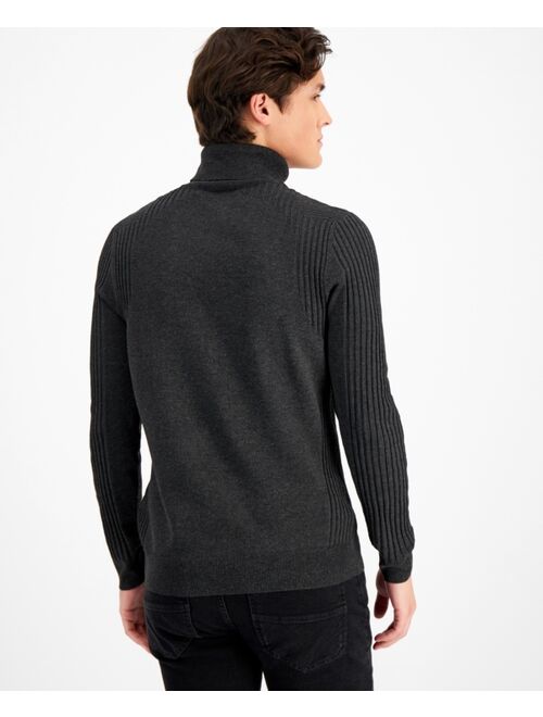 INC International Concepts Men's Regular-Fit Ribbed Turtleneck Sweater, Created for Macy's