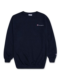 Crewneck Fleece Sweatshirt for Men's Big and Tall with Script Logo