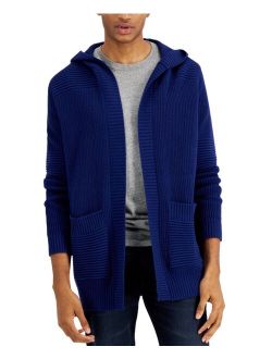 Men's Textured-Knit Hooded Cardigan, Created for Macy's