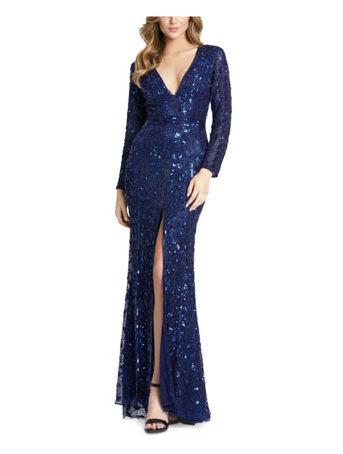 MAC DUGGAL Sequin Embellished Evening Gown