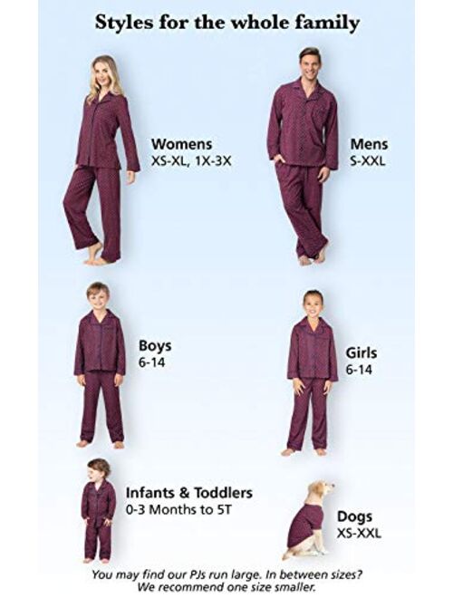PajamaGram Matching Pajamas for Family - Button-Up Matching Family Pajamas, Red