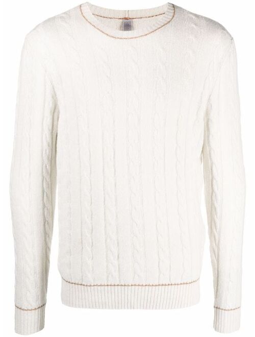 Cable Knit Jumper High Neck Pullover Textured Sweater