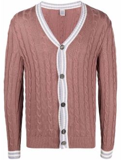 Cable Knit Knit Button Up Long Sleeve Cardigan