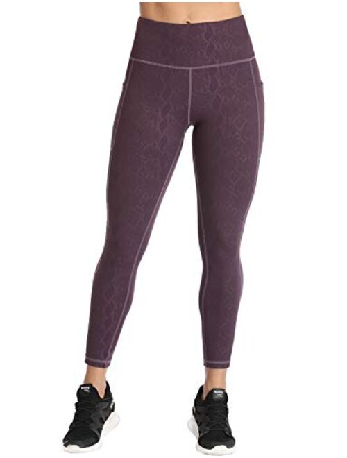 RAYPOSE Workout High Waist Yoga Leggings for Women Exercise Running Gym Tummy Control Bike Print Capris Side Pockets