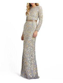 Allover Sequin Gown