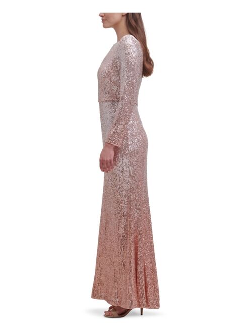 Eliza J Ombré Sequinned Gown
