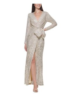 Petite Sequinned Bow-Detail Gown