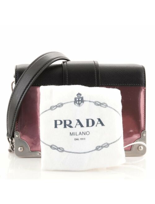 Prada Cahier Chain Crossbody Bag Metallic Leather and Saffiano Small