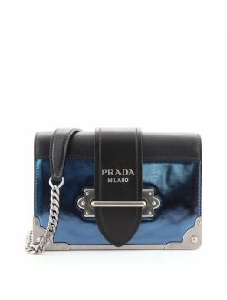 Cahier Chain Crossbody Bag Metallic Leather and Saffiano Small