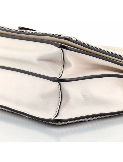 Prada Cahier Crossbody Bag Leather and Straw Small