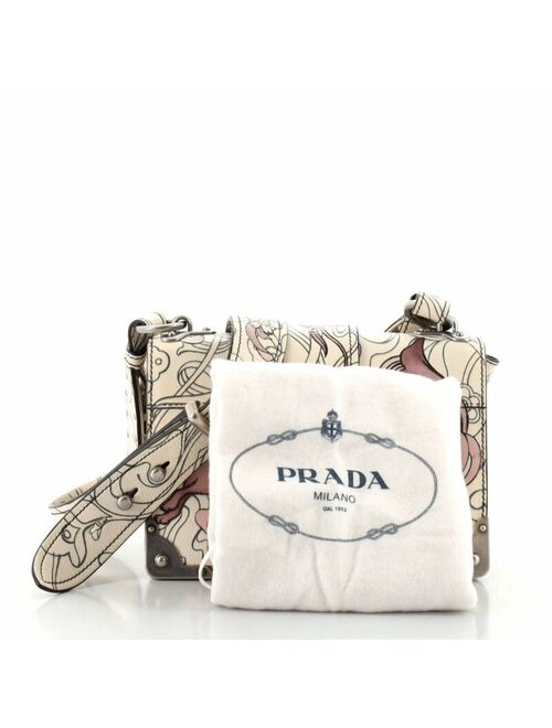 Prada Cahier Crossbody Bag Printed Glace Calf Small