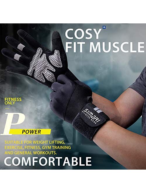 SIMARI Workout Gloves Mens and Women Weight Lifting Gloves with Wrist Support for Gym Training, Full Palm Protection for Fitness, Weightlifting, Exercise, Hanging, Pull u