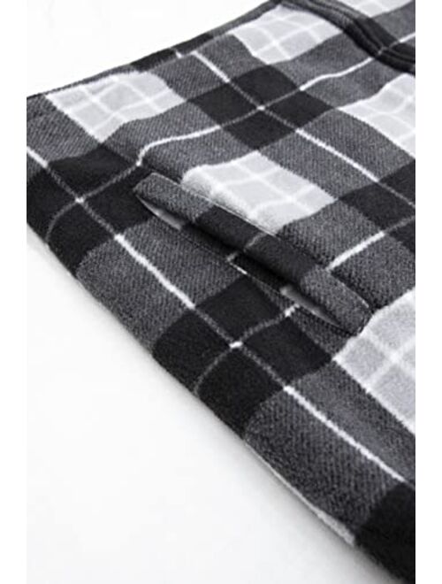 ZENTHACE Men's Sherpa Lined Fleece Flannel Plaid Shirt Jacket with Removable Hood